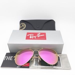 RB 3025 Pink Aviator Pilot Sunglasses 58mm